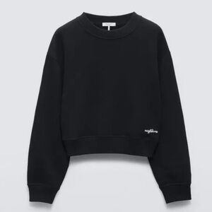 NWT Rag & Bone Vintage Terry Sweatshirt Classic Black Crew Neck Sweater Small